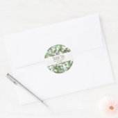 Sticker Rond Vacances Green & Pine Cônes Pays Mariage d'hiver (Enveloppe)
