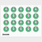 Sticker Rond Vacances hivernales neige Noël Panda Père Noël (Feuille)