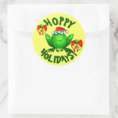 Sticker Rond Vacances Hoppy Cartoon Noël Frog Bows Bells (Sac)