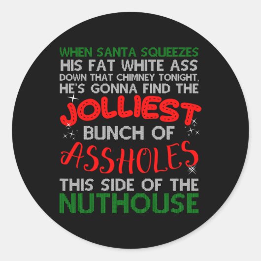 Sticker Rond Vacances Jolle Bunch laide (Devant)