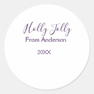 Sticker Rond Vacances joyeusement joyeuses ajoutent nom famille