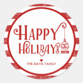 Sticker Rond Vacances les plus agréables | Noël personnalisé (Devant)