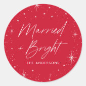 Sticker Rond Vacances mariées et rouges brillantes (Devant)