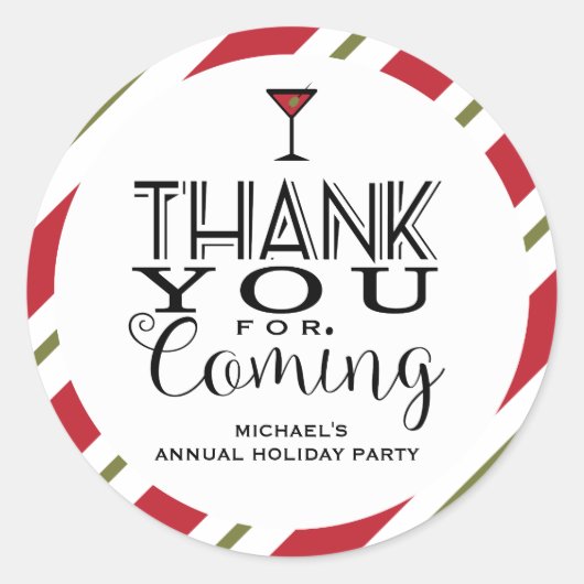 Sticker Rond Vacances modernes, Merci (Devant)