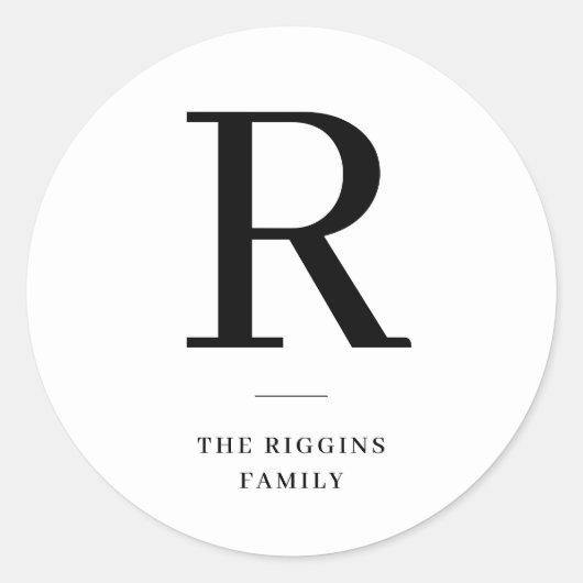 Sticker Rond Vacances Monogramme modernes (Devant)