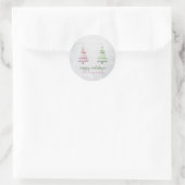 Sticker Rond Vacances Neige Pink Green Ptree (Sac)