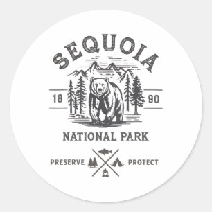 Sticker Rond Vacances originales au parc national de Sequoia Ré