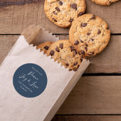 Sticker Rond Vacances Paix Simple Joie Amour Script de calligra