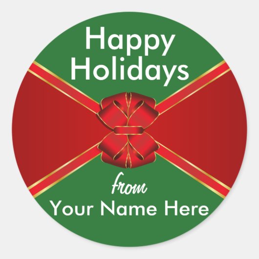 Sticker Rond Vacances Red Bow personnalisées (Devant)