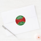 Sticker Rond Vacances Red Bow personnalisées (Enveloppe)