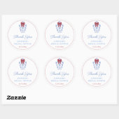 Sticker Rond Vacances Rouge Bow Ginger Jar Merci Favor (Feuille)