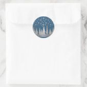 Sticker Rond Vacances Silver et Blue Winter Wonderland (Sac)