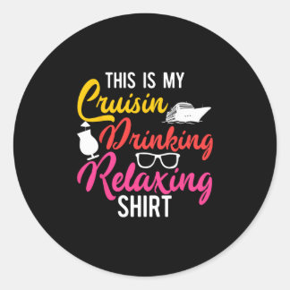 Sticker Rond Vacances sur un bateau de croisière C'est ma boiss