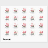 Sticker Rond Vacances Tropicales Heureuses (Feuille)