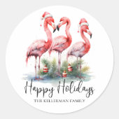 Sticker Rond Vacances Tropicales Heureuses (Devant)
