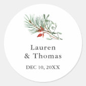 Sticker Rond Vacances Vacances Végétation botanique et baies (Devant)