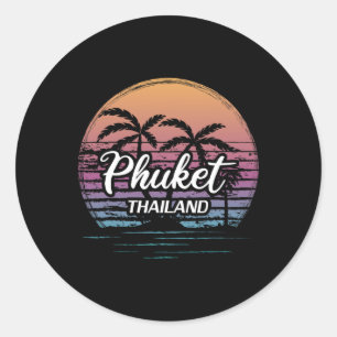 Sticker Rond Vacances vintage Thaïlande Voyage Asie Plage thaïl