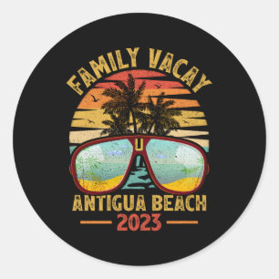Sticker Rond Vacay famille 2023 Barbuda Antigua Beach