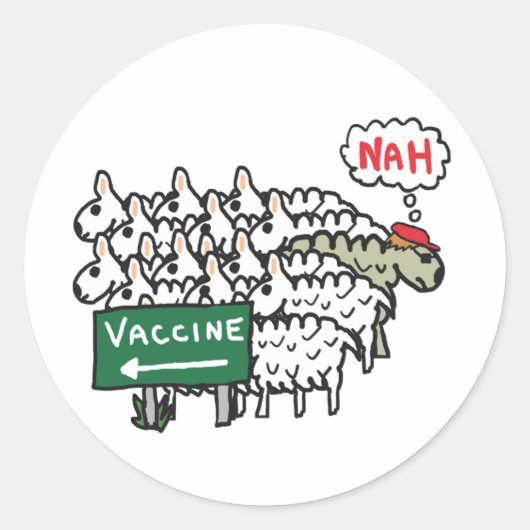 Sticker Rond Vaccination contre la cire des moutons (Devant)