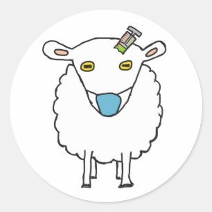 Sticker Rond Vaccination contre la cire des moutons