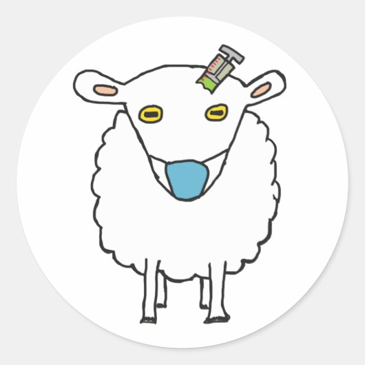 Sticker Rond Vaccination contre la cire des moutons (Devant)