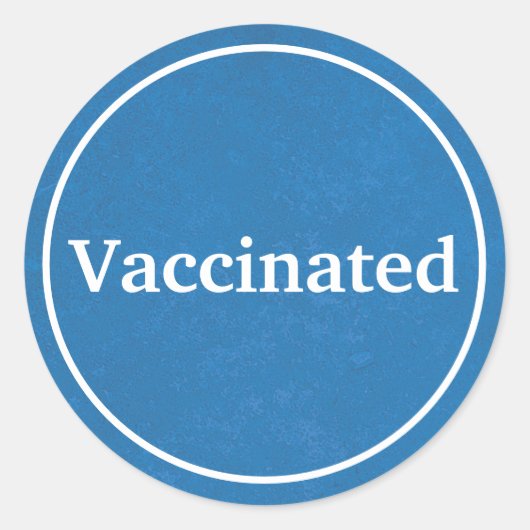 Sticker Rond Vacciné (bleu) (Devant)
