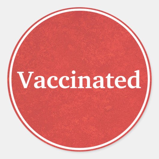 Sticker Rond Vacciné (rouge) (Devant)