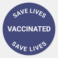 Vacciné, sauver des vies bleu marine blanc