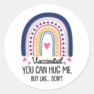 Sticker Rond Vacciné, Vous Pouvez Me Serrer Dans Les Mains, Mai