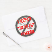 STICKER ROND VACCINS, GÉNOCIDE SILENCIEUX (Enveloppe)