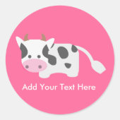 Sticker Rond Vache adorable (Devant)