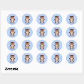Sticker Rond Vache adorable âgée (Feuille)