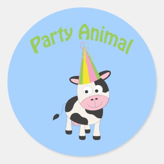 Sticker Rond Vache animale (Devant)