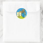 Sticker Rond Vache avec signe (Sac)