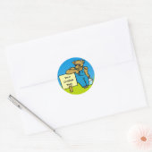 Sticker Rond Vache avec signe (Enveloppe)