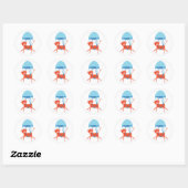Sticker Rond Vache aventurière (Feuille)