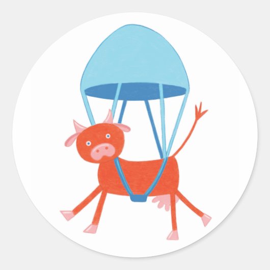 Sticker Rond Vache aventurière (Devant)
