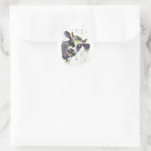 Sticker Rond Vache bizarre (Sac)