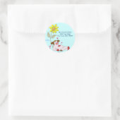 Sticker Rond Vache blanche avec fleur (Sac)