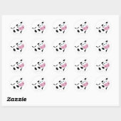 Sticker Rond Vache blanche mignonne (Feuille)
