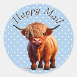 Sticker Rond Vache bleu