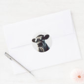 Sticker Rond Vache branchée en lunettes de soleil (Enveloppe)