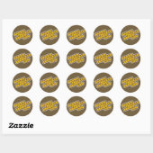 Sticker Rond Vache Brown à brun de poulet (Feuille)