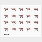 Sticker Rond Vache Brown et blanche Silhouette (Feuille)