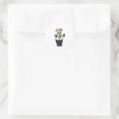 Sticker Rond Vache comme enseignant avec Cravate (Sac)
