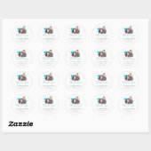 Sticker Rond Vache couchant mignon Script Baby shower Merci (Feuille)