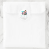 Sticker Rond Vache couchant mignon Script Baby shower Merci (Sac)
