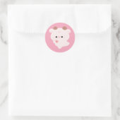 Sticker Rond Vache d'amour mignonne (Sac)
