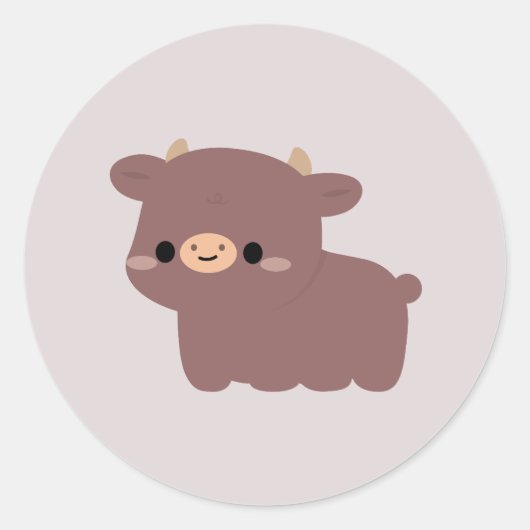 Sticker Rond Vache de Dexter (Devant)