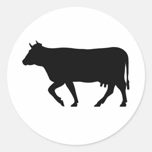 Sticker Rond Vache de lait Silhouette Boeuf de boeuf Moo Bull S (Devant)